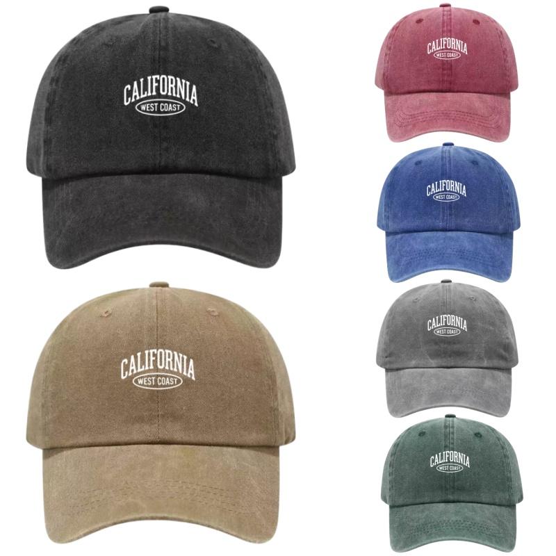 Berretto da Baseball in Cotone Lavato Stampato California Regolabile Classico Snapback Cappello da Papà Traspirante Cappello da Sole per Golf Pesca Outdoor
