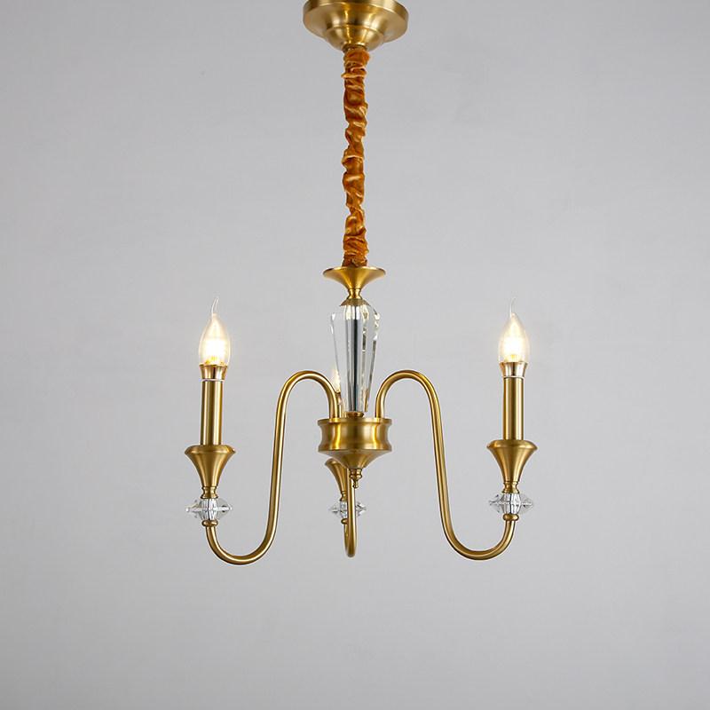 All-Copper French Vintage Candle Chandelier Black American Luxury Mid-Century Nanyang Style LED Middle Lamp for Living Room As described&As described