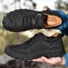 Men's Cowhide Boots Outdoor Non-slip Sports Ankle Boots Thickened Mountaineering Low-top Shoes Short Boots