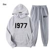 ESSENTIALS Double Line High Street Fleece Hoodie Set 1977 Trendy Casual Loose Fit.