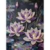 Pittura Perle di Cristallo 5D Fai da te Decorazione Cornice Pittura Fiore di Loto Decorazione Murale Casa Pittura con Perle di Cristallo Trasparenti Artigianato Artistico