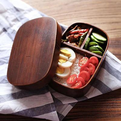 Japanese Style Wooden Bento Box Single Layer Ash Bento Sushi  Wooden Lunch Box Wooden Tableware