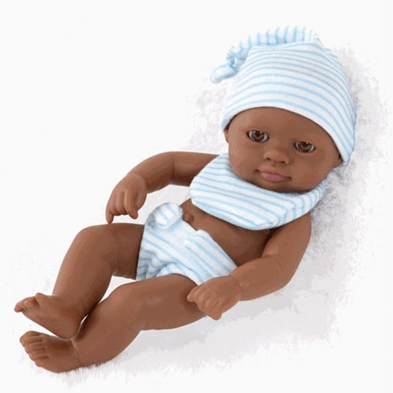 7Inch Vinyls Reborns Doll Life Like Reborns African Baby Dolls For Child Soothing And RolePlaying Education Toy