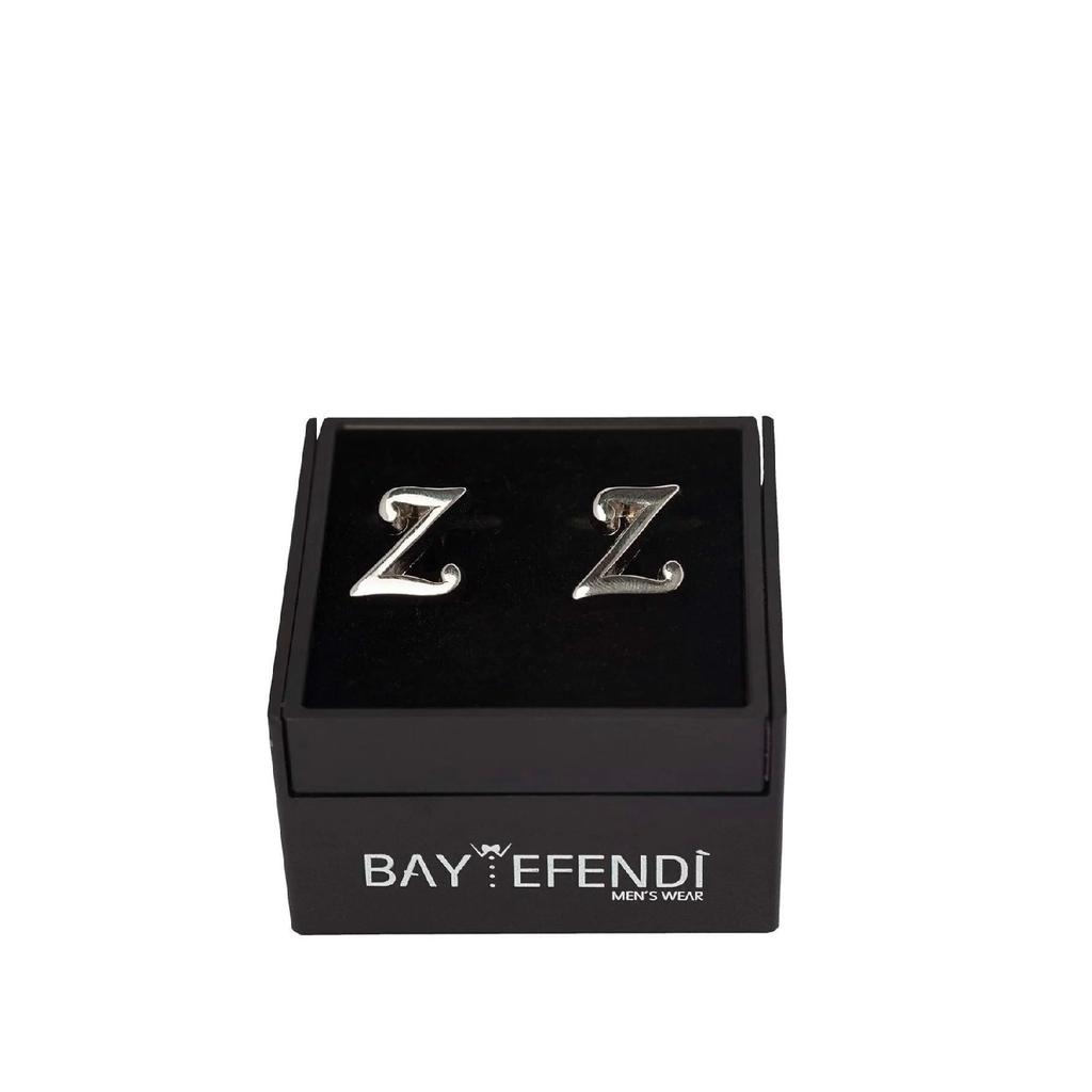 Personalized Silver Color Cufflink With Letter A