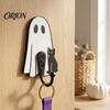 Halloween Home Decorations Ghost Cat Wooden Hanging Hook for Keys Hats, Decorative Cute Pumpkin Wall Hooks Hanger, Living Room Bedroom Entryway