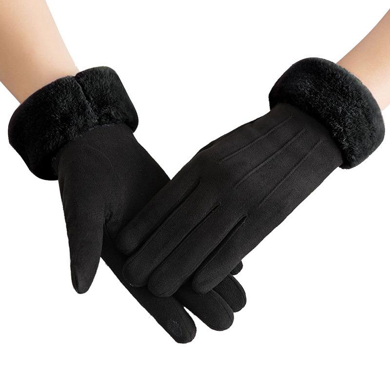 New Fashion Women Gloves Autumn Winter Cute Furry Warm Mitts Full Finger Mittens Women Outdoor Sport Female Gloves Screen
