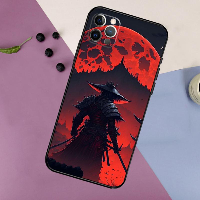

Japan Ninja Samurai Red Sun Phone Case For iPhone 16 15 14 13 11 12 17 Pro Max mini 15 16 Plus 16e 17 Air Bumper Cover iPhone 16e
