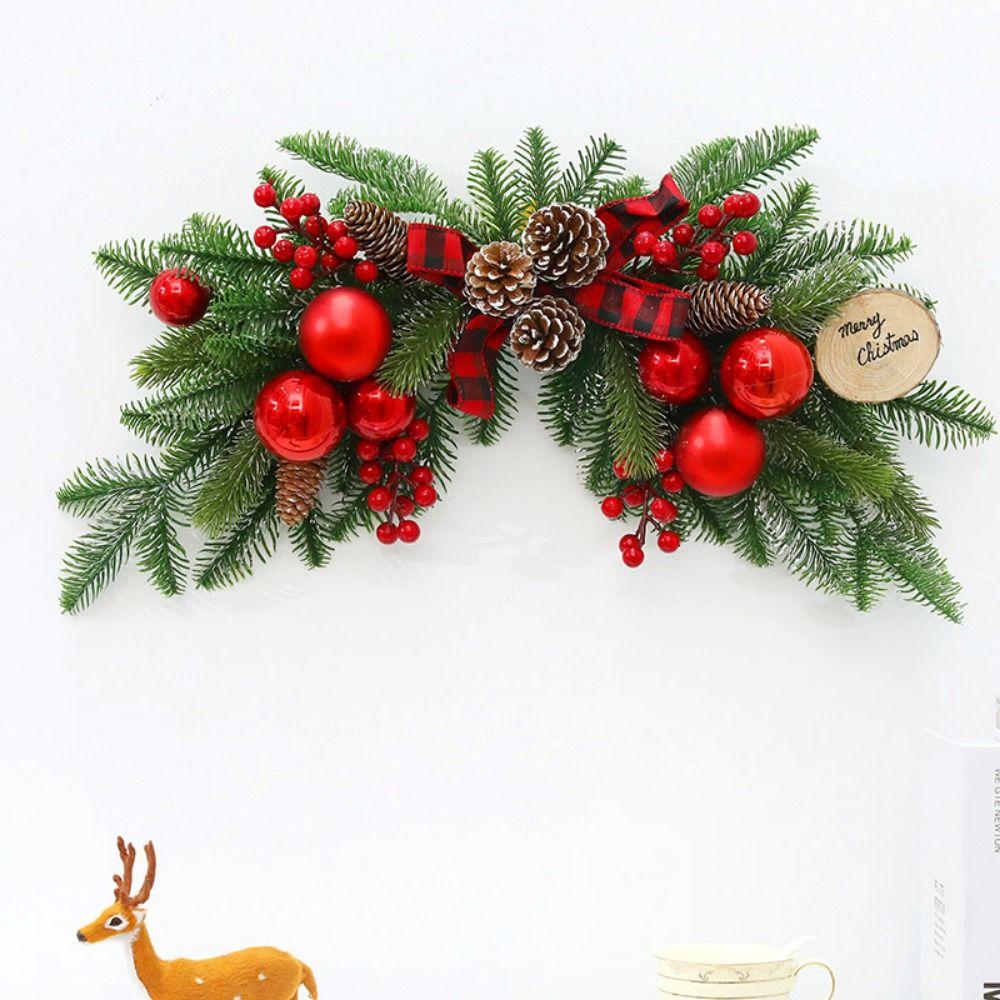DIY Artificial Christmas Wreath Realistic Pine Cone Window Hanging Decor  Thanksgiving Decor