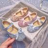 2025 Girls' Autumn Sequin Bow Princess Flats - Shiny Rhinestone Soft Sole Shoes