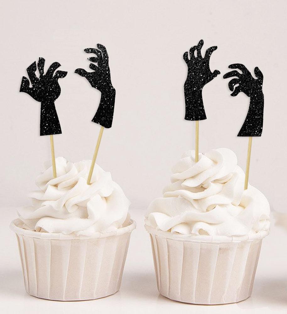 Darling Suvenýr Halloween Monster Ruční Cupcake Topper Narozeninové párty Dekorace na dezert Tipy - Sada