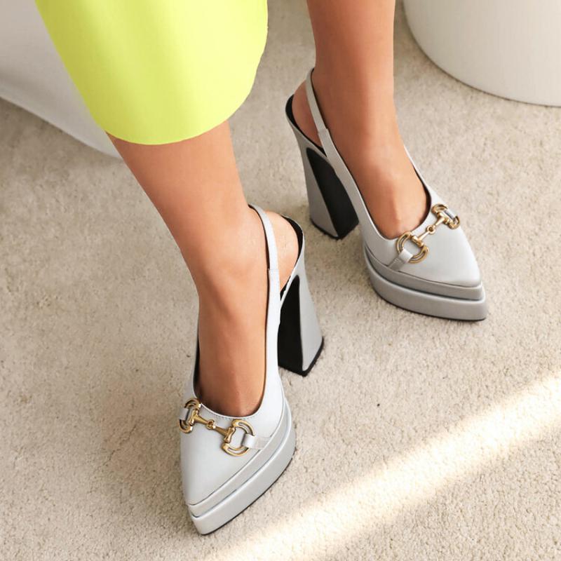 

Новые летние брендовые женские сандалии на платформе с ремешком сзади, модные свадебные туфли на толстой подошве, туфли на высоком каблуке, большие размеры 48 48 серый