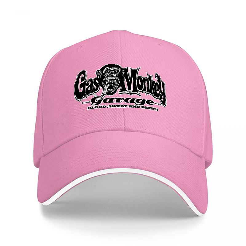 Berretto da Baseball con Logo Gas Monkey Garage Nero con Bordi Bianchi Vestibilità Classica per Unisex e Donne Stile Streetwear Cappello per Appassionati di Auto