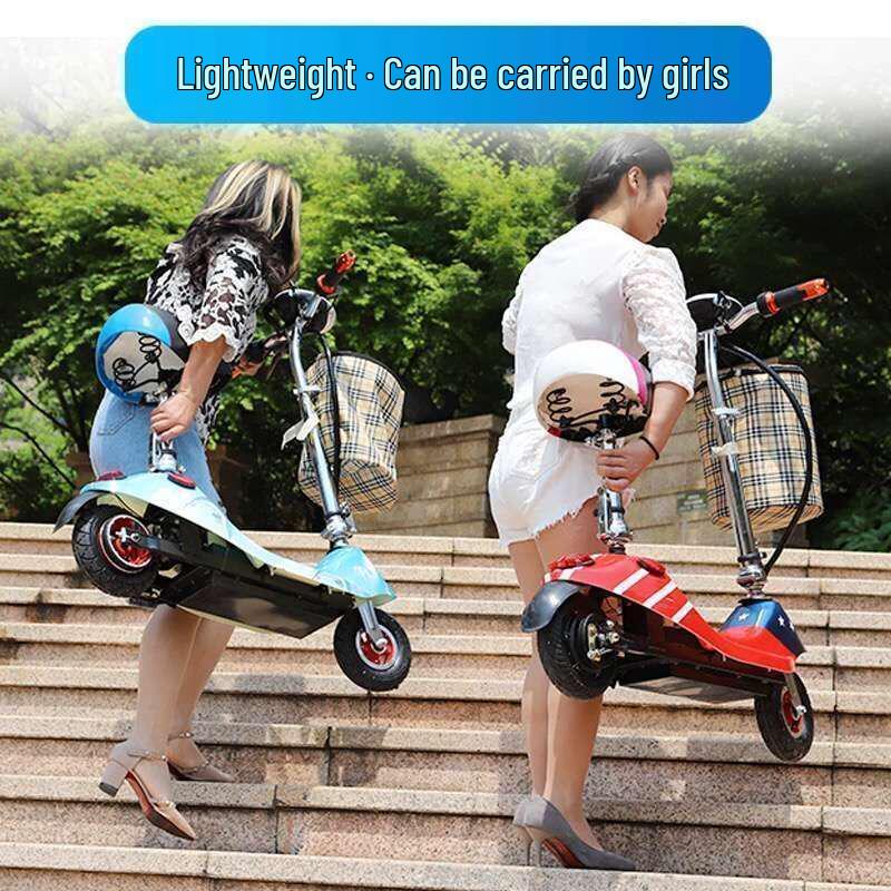 Little Dolphin Folding Electric Scooter: Two-Wheel Lithium Battery Commuter Bike for Teens