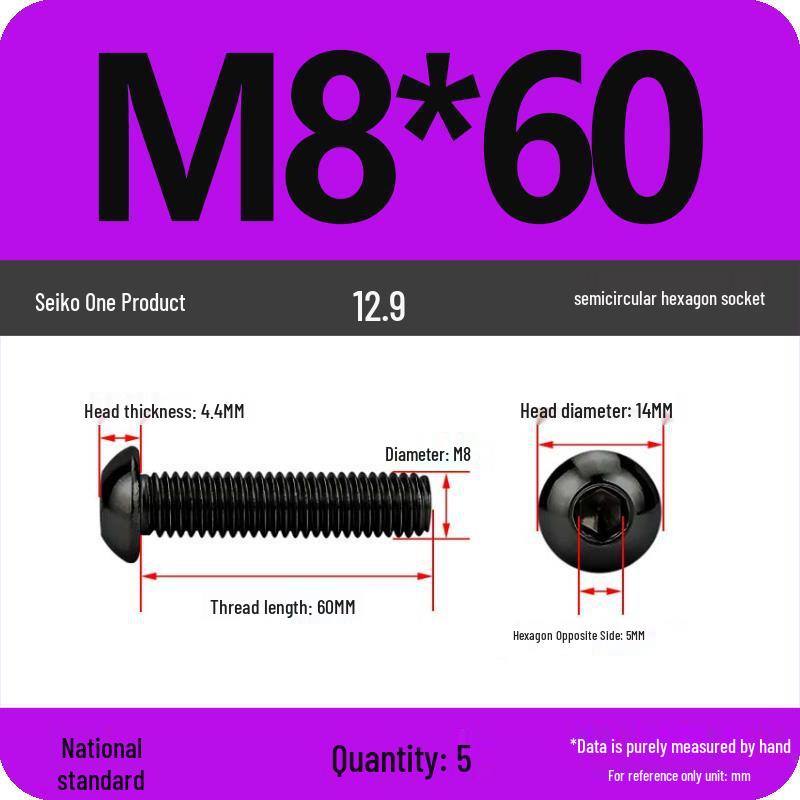 High-Strength 12.9 Pan Head Socket Cap Screws: M6, M8, M10, M12 Sizes