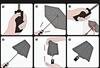 HappyGO Vinyl Translucent Folding New EVA Umbrella High Strength Glass Fiber Umbrella Automatic Water Storage Pouch Included Umbrella, Umbrella,