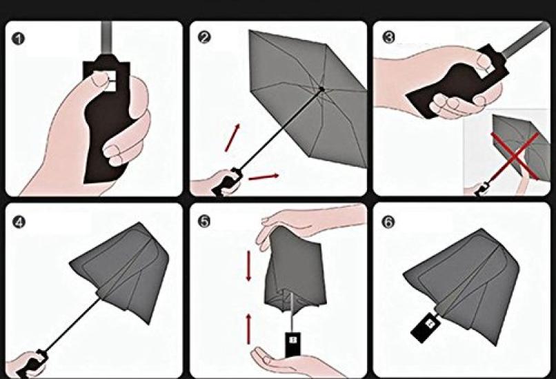 HappyGO Vinyl Translucent Folding New EVA Umbrella High Strength Glass Fiber Umbrella Automatic Water Storage Pouch Included Umbrella, Umbrella,