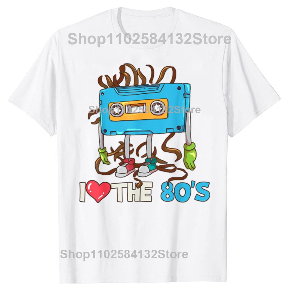 Funny 1980 80s Cassette Tape Graphic Tshirts Men Womens Fashion Casual Tshirt 100 Cotton Loose Oversized T Shirt