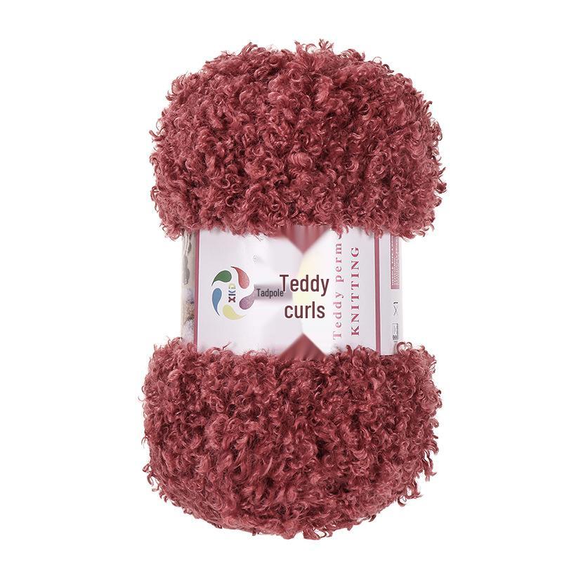 Curly Faux Fur Plush Yarn for DIY Hand-Knitting - Teddy, Doll Accessories, Scarf, Hat, Vest, Thick Coral Fleece