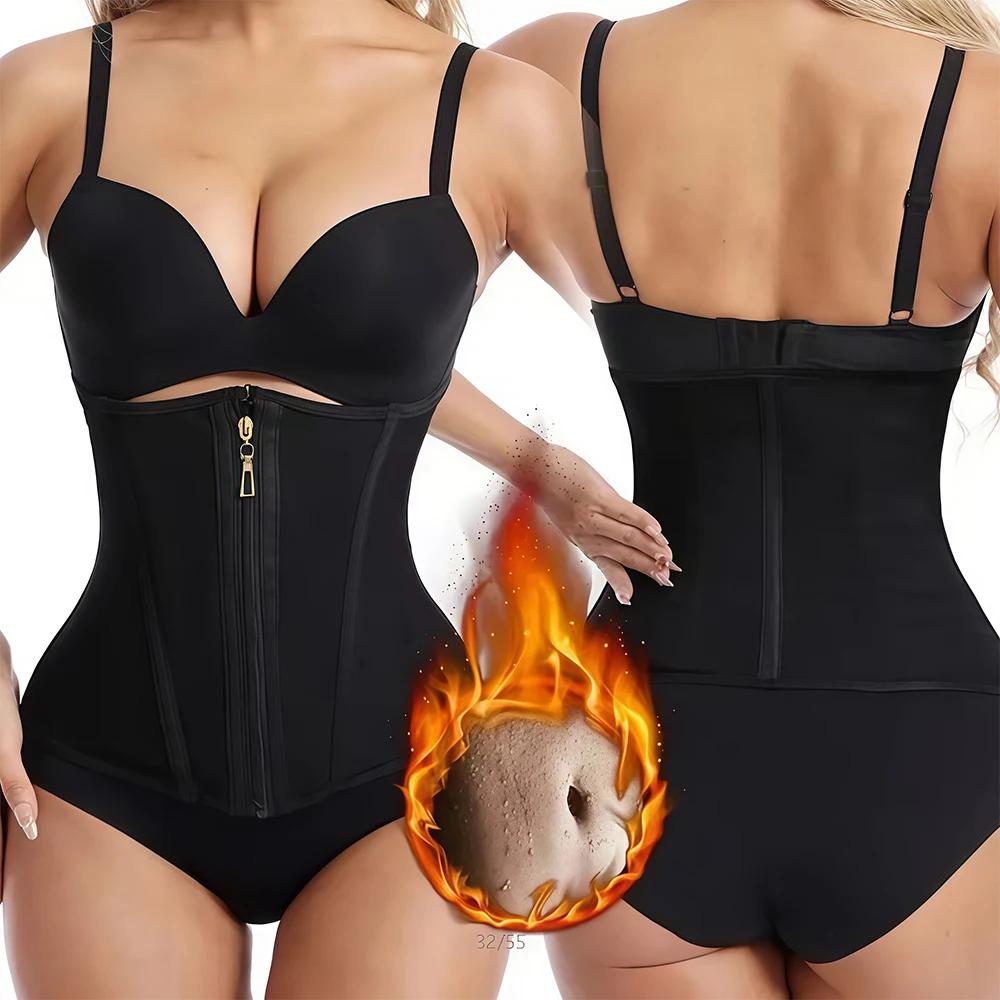 Durable And Safe Womens Waist Trainer Corset With Zipper Sweat Waist Trimmer For Women Workout Belt Corset Shapewear