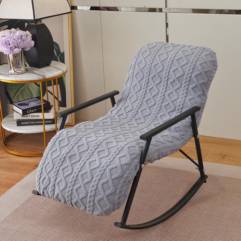 Elastic Plush Rocking Chair Cover Thicken Soft Warm Chair Protector Furniture Cover Balcony Lazy Sofa Lounge Chair Cover