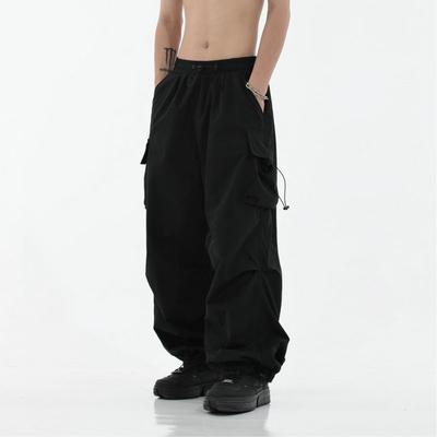 Streetwear Spring Summer Cargo Pants Men Harajuku Casual Men's Pants Elastic Waist Wide Leg Joggers For Man