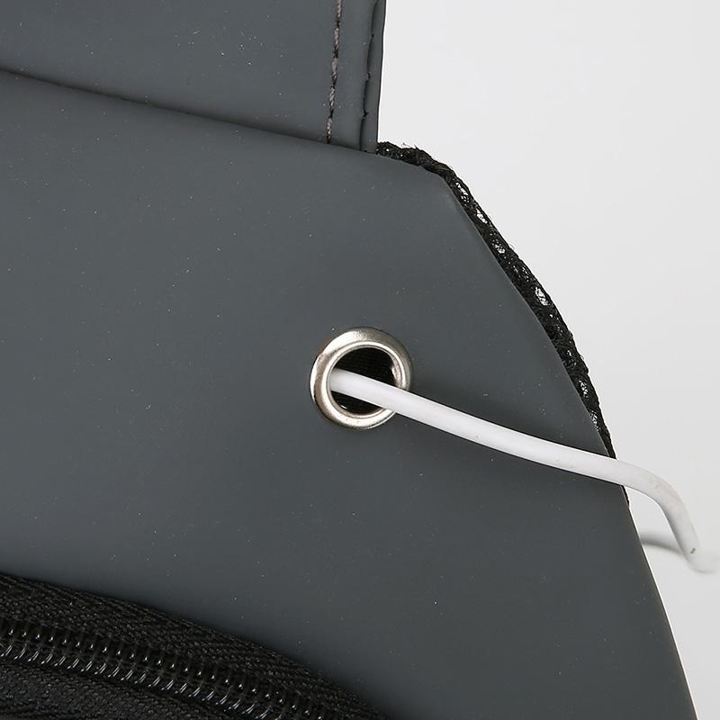 Men Bag Fashion New Solid Color Men Chest Bag Outdoor Casual Fashion One Shoulder Crossbody Bag USB Charging Shoulder Bags