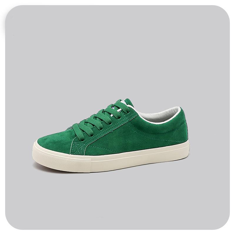 Spring New Shoes for Men Casual Shoes Faux Nubuck Flat Skateboard Shoes Street Fashion Color Lace-up Sneaker