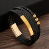 Men's Magnetic Buckle Multi-Layer Leather Bracelet: Simple Handmade European & American Fashion