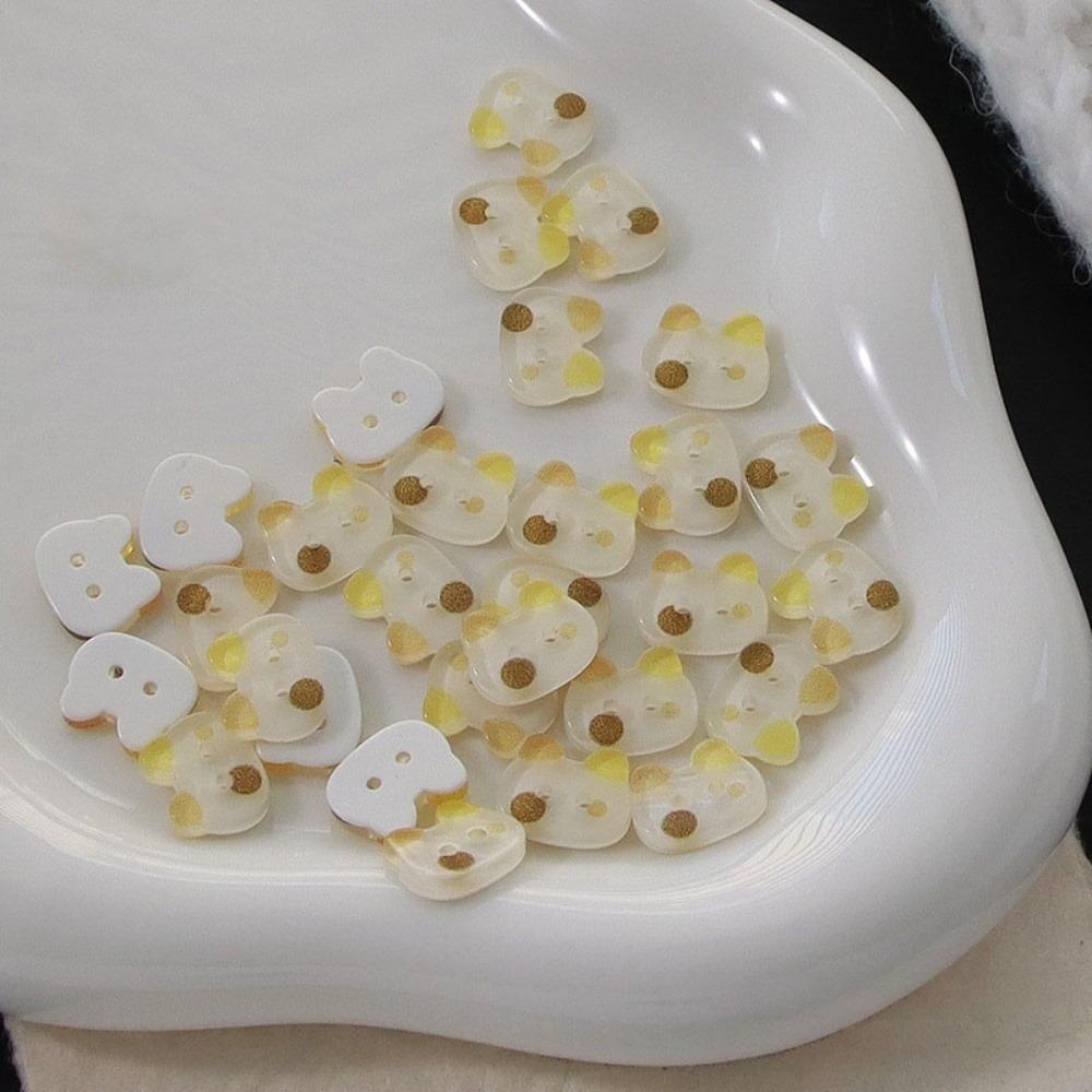 30pcs Cute Kitty Buttons Creative Ginger Cat Buttons Kawaii Calico Cat Buttons Clothes Accessories