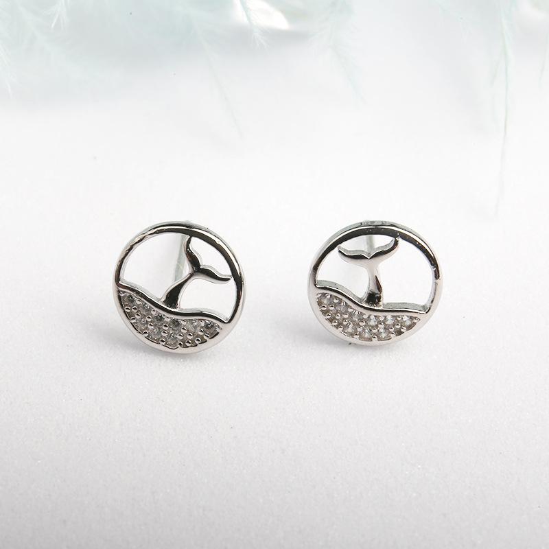 Серьги геометрические в корейском стиле для женщин полые серьги в виде дельфинов подарок на день рождения паре циркон мода сотня