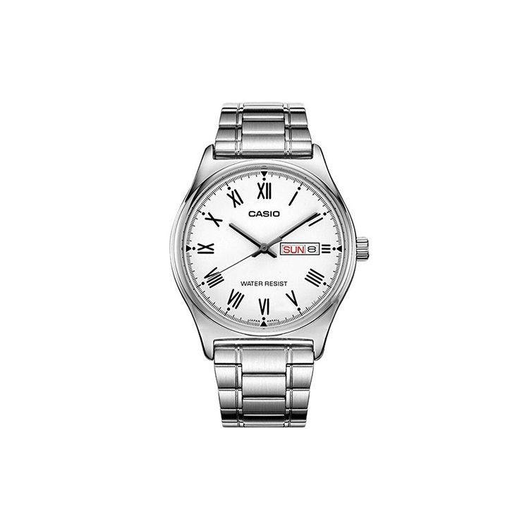 Casio Men's White Standard Series Dress Series Ins Style Business Casual Quartz Movet Stainless Steel Strap Watch Dial Watches Mtp-V006d-7B