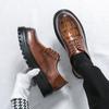 Thick soled men's leather shoes Leisure British design style Daily Business Office Outdoor party street youth walking shoes