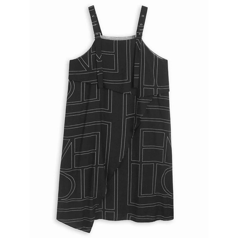 

XITAO Irregular Geometric Pocket Dress HQQ2493 One Size чёрный