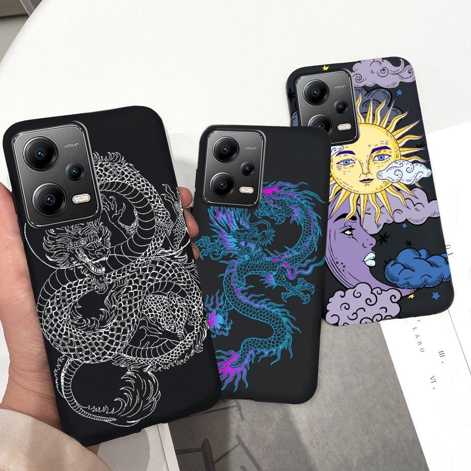 Cartoon Cases For Xiaomi Poco X5 Pro 5G Case PocoX5 5G Cover Soft TPU Matte Shockproof Capas Dragon Cute Cat Astronaur Pattern
