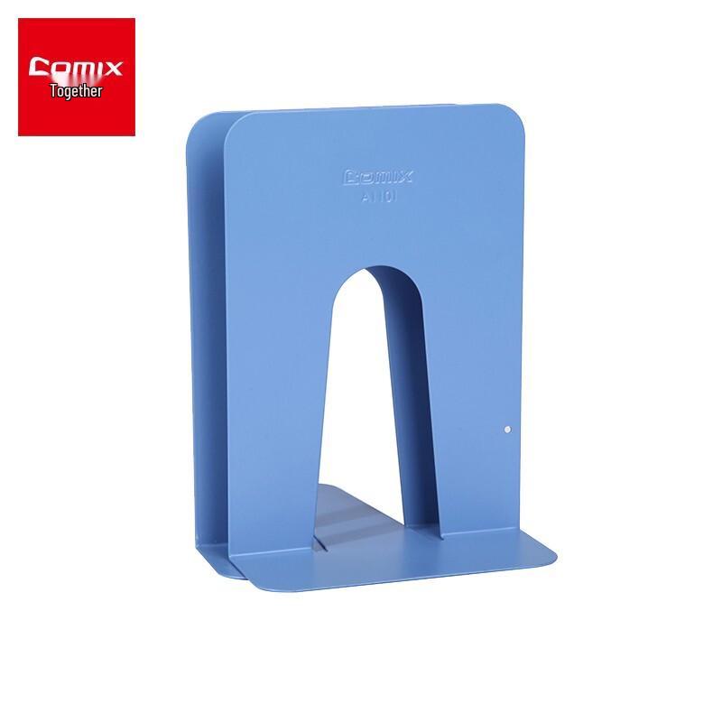 Qixin A1101 Metal Bookends, 7-inch Blue, 10-Pack