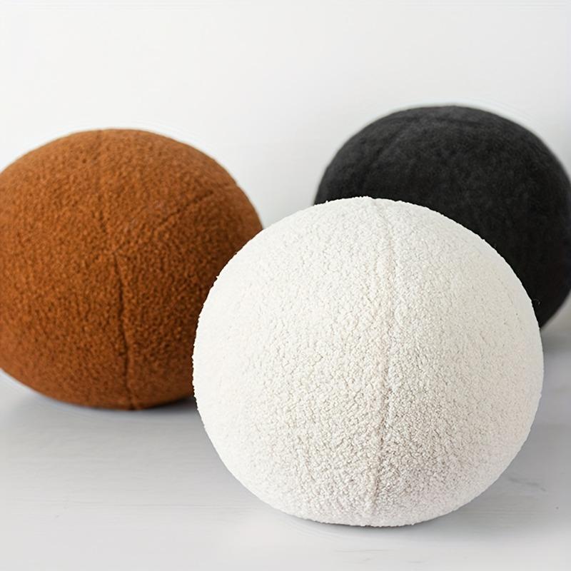 1pc Nordic Style Spherical Cushion Soft Velvet Cushion Solid Ball shaped Pillow