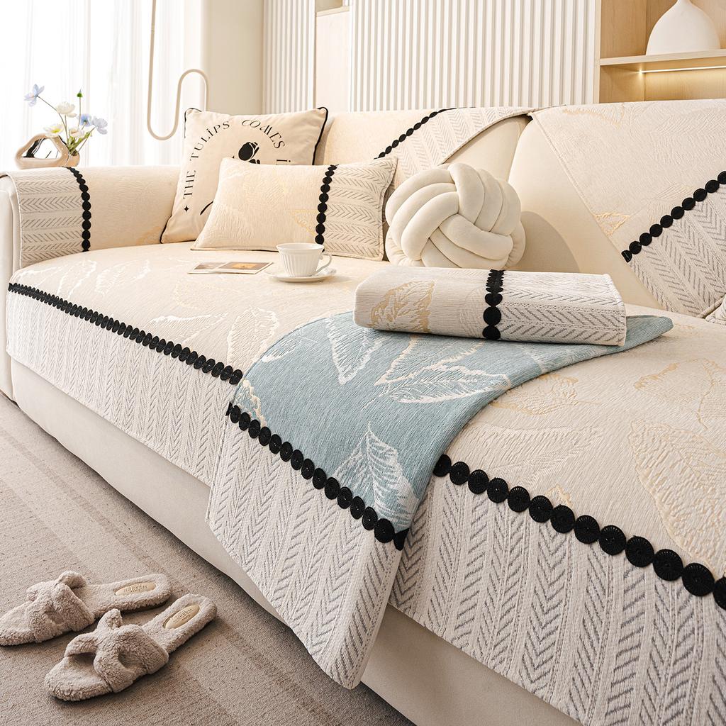 French sofa cushion universal in all seasons 2025 new light luxury leather sofa cover non-slip sofa cover cloth towel seat cushion