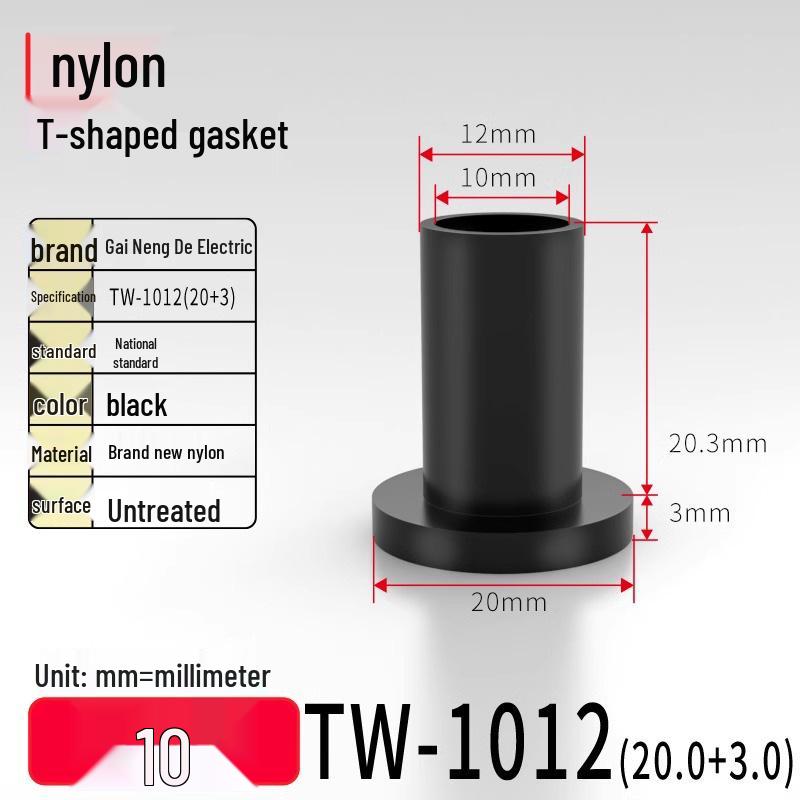 T-förmiger Nylon-Kunststoff-Dichtungsring und Schraubwellenhülse (Für dich: M2-M35)