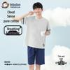 Yingbolun Youth Boys' Cotton Short Sleeve Pajama Set