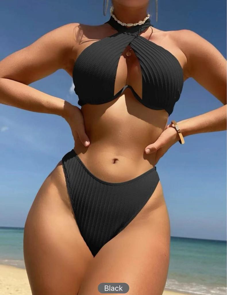 New Solid Color Multi-Color Sexy Quality Bikini Bikini European And American Straps Split Set