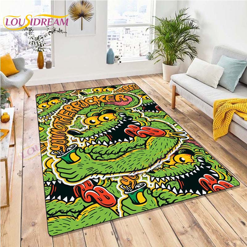 Personalizovaný koberec Rat Fink do obývačky Spálňa Rat's Hole Old School Culture Mat Darčeky pre otca Vlastný koberec Fink na motocykel