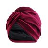 Winter Satin Lined Velvet Turban Cap Soft Woman'S Headwrap Muslim Under Hijab Hat Elastic Bonnet Twisted Turbans