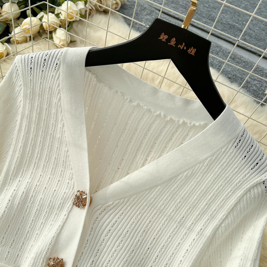 Elegant Ruffle Knit Vintage Chic V-neck Breasted Long Sleeves Slim Dresses French Office Lady High Street Autumn Winter Clothing