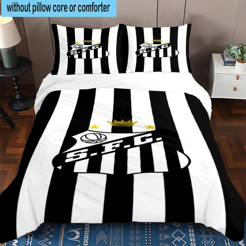 3pcs Fc Crest Design Printed Bedding Set Duvet Cover Closure Includes 1 Duvet Cover & 2 Pillowcases Bedding Sets Home Decor Gifts