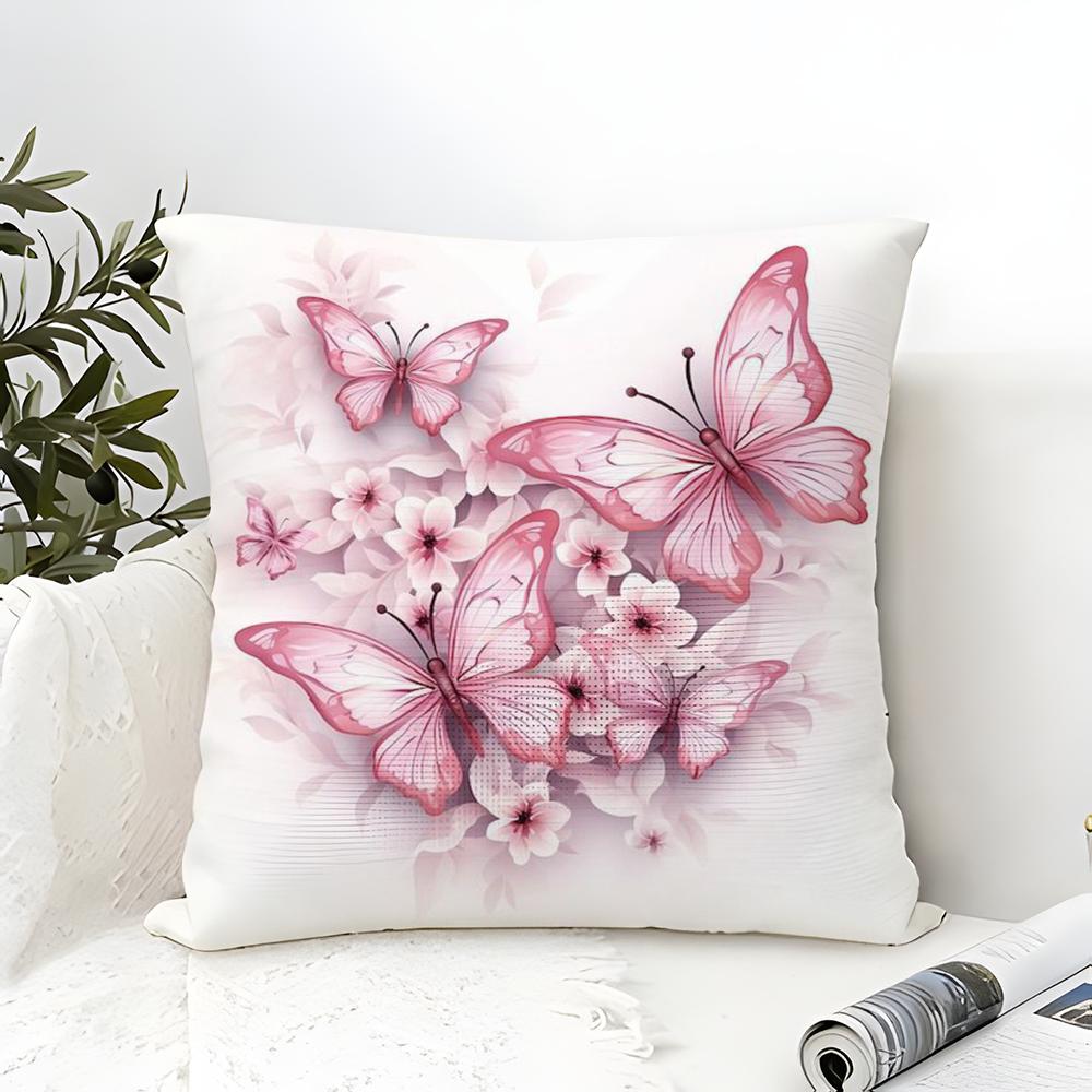 Beautiful Unique Floral And Butterfly Pillow Case Linen Pillow Case Sofa Home Decor Cushion Cover Cushion Cove