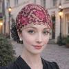 New Flower Embroidery Bonnet Hat Breathable Cover White Hair Headband Cap Elastic Full Coverage Head Wrap Cap Women Headwear
