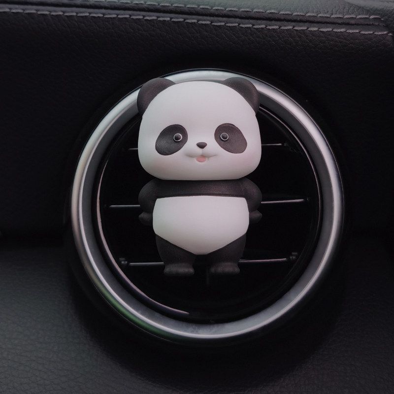 Car Air Freshener Aroma Diffuser for Car Air Conditioning Vent, Cute Carrot Panda, Panda with Crossed Waist, Aroma Stone Decoration Panda with Arms Crossed