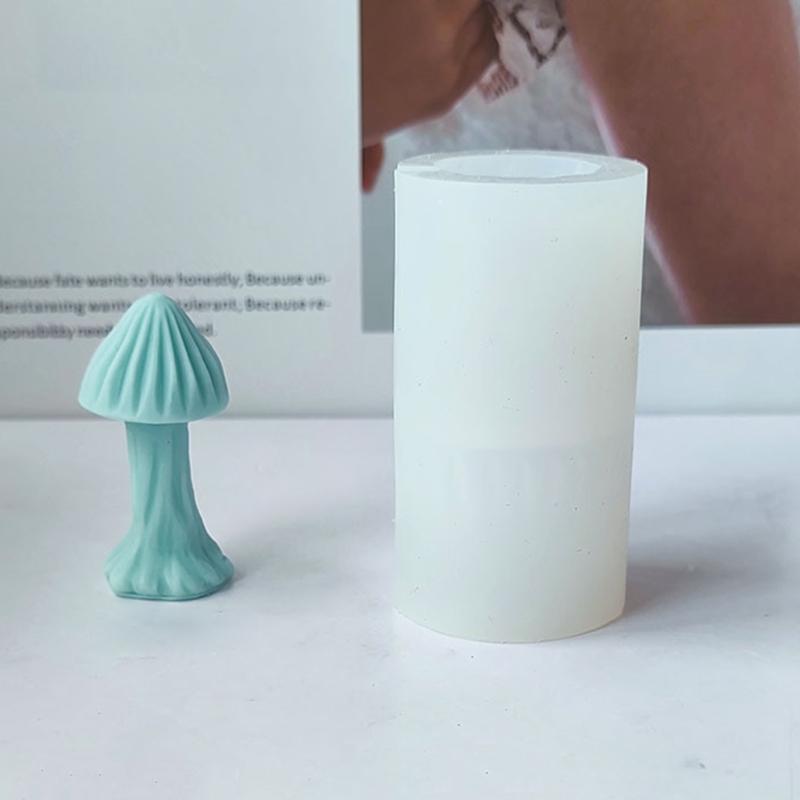 Mushroom Shape Candle Mold 3D Mushroom Candle Resin Silicone Mould for DIY Gypsum Baking Mould Jelly Fondant Decorations
