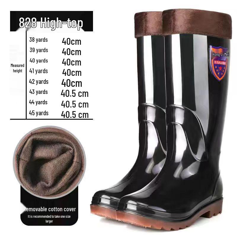 Men's High-Top Waterproof Non-Slip Work Boots with Rubber Sole