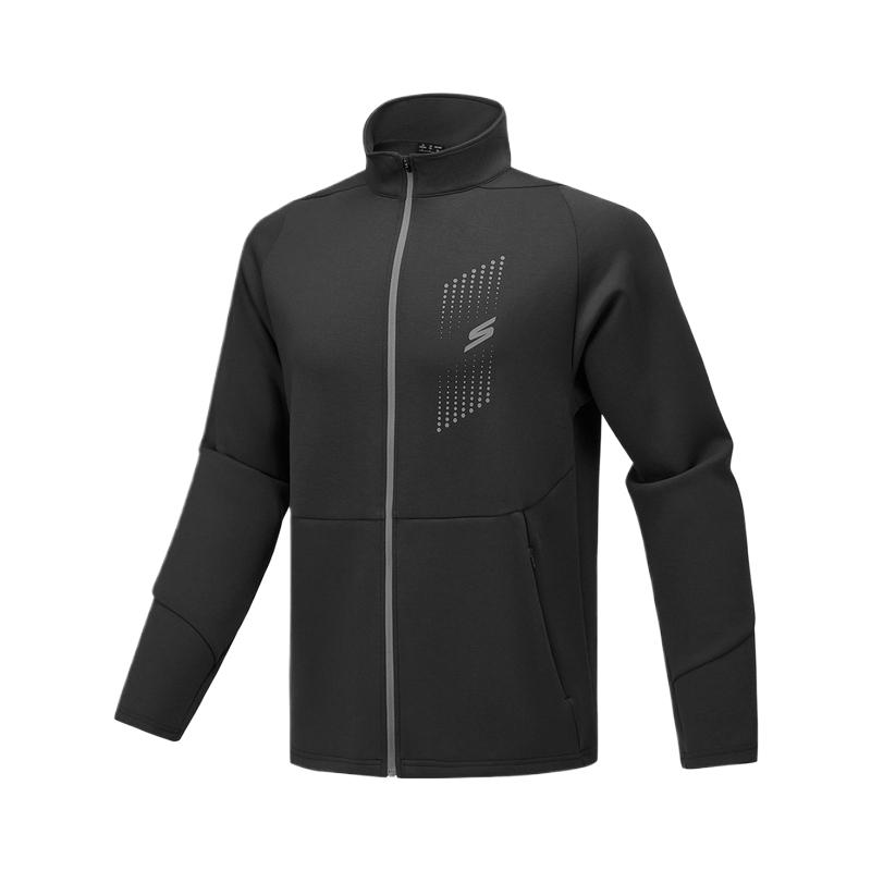 Skechers Go Knit Simple Comfortable Aesthetic Solid Color Jacket Men jackets P425M126-0018 S